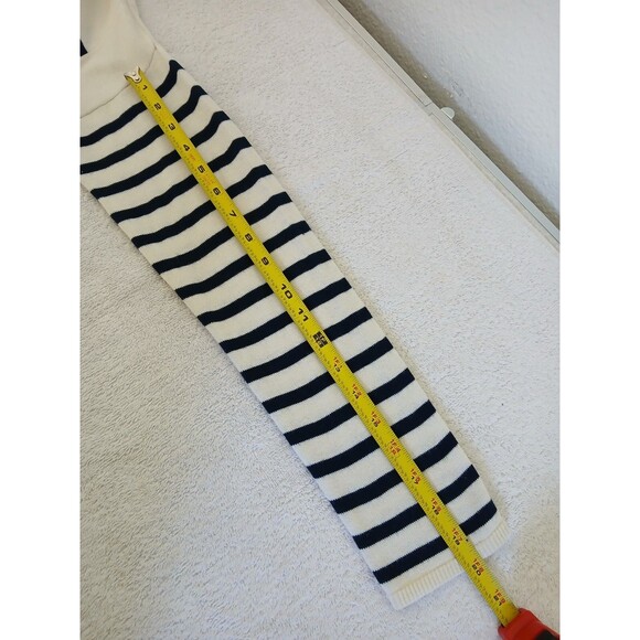 CHAPS CLASSICS Women's Top 3/4 Sleeve Navy White Striped Pullover Sweater Medium - Picture 14 of 16